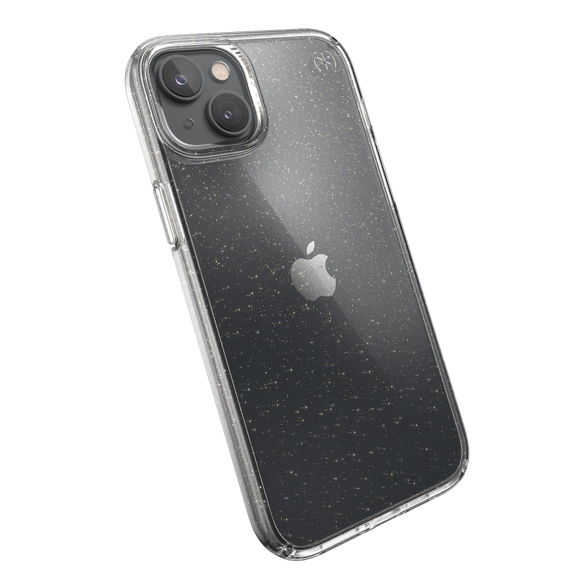 Калъф за Apple iPhone 14 Plus, Speck Presidio Perfect Clear Glitter Clear/Gold Glitter, антимикробно покритие, прозрачен