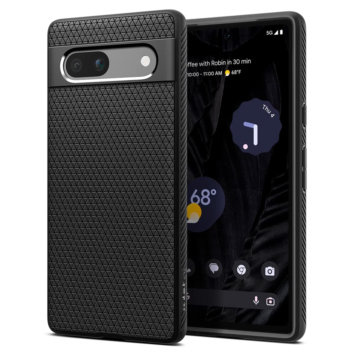 Калъф за Google Pixel 7a, силиконов, Spigen Liquid Air Case ACS05815, shock absorbent, черен