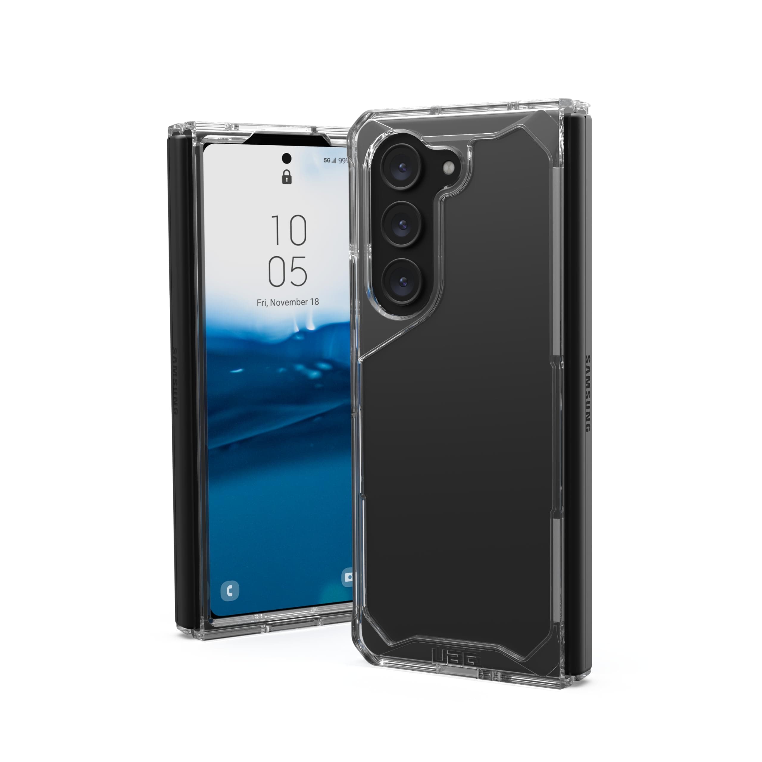 Калъф за Samsung Galaxy Z Fold 5, хибриден (термополиуретан и поликарбонат), Urban Armor Plyo, удароустойчив, прозрачен