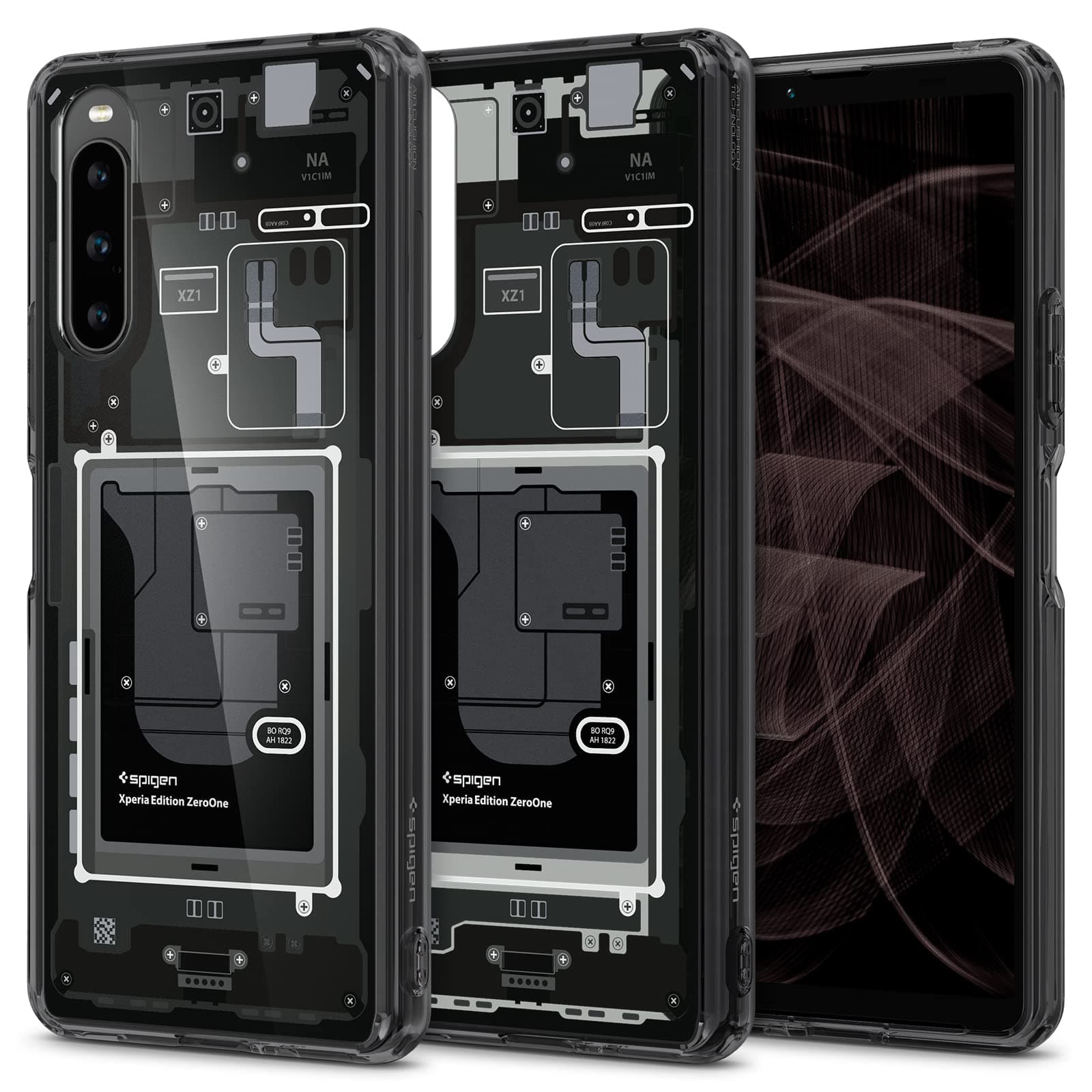 Калъф за Sony Xperia 10 V, хибриден (термополиуретан и поликарбонат), Spigen Ultra Hybrid Zero One (ACS06203), удароустойчив, черен