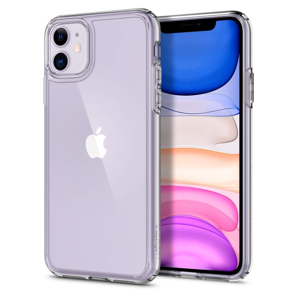 Калъф за Apple iPhone 11, хибриден (термополиуретан и поликарбонат), Spigen Ultra Hybrid (076CS27185), удароустойчив, прозрачен