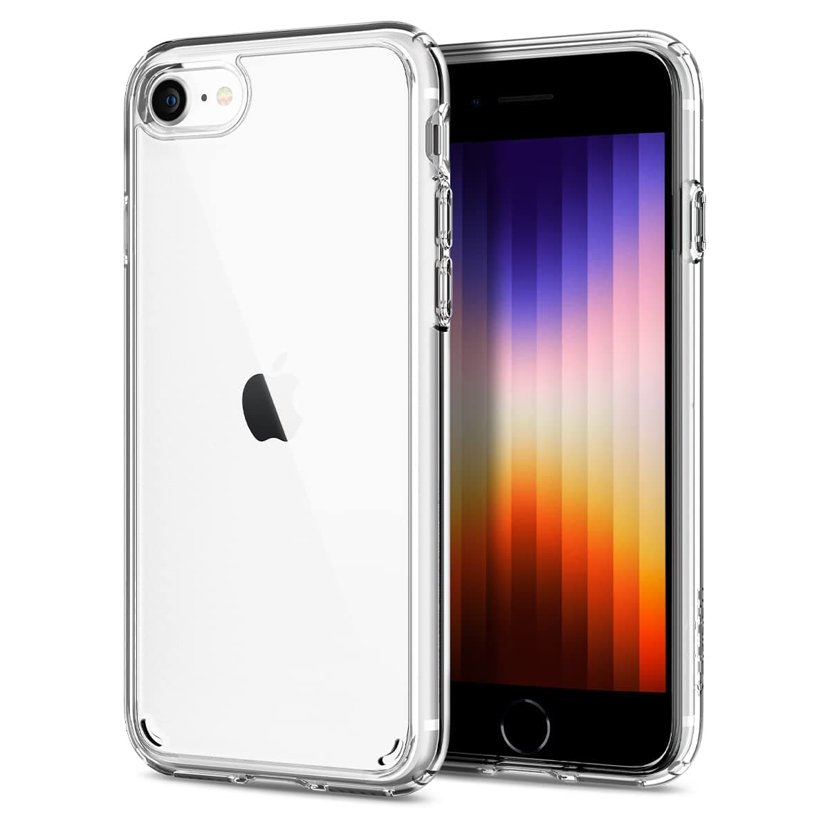 Калъф за Apple iPhone SE (2022)/SE (2020)/8/7, хибриден (термополиуретан и поликарбонат), Spigen Ultra Hybrid 2 (042CS20927), удароустойчив, прозрачен