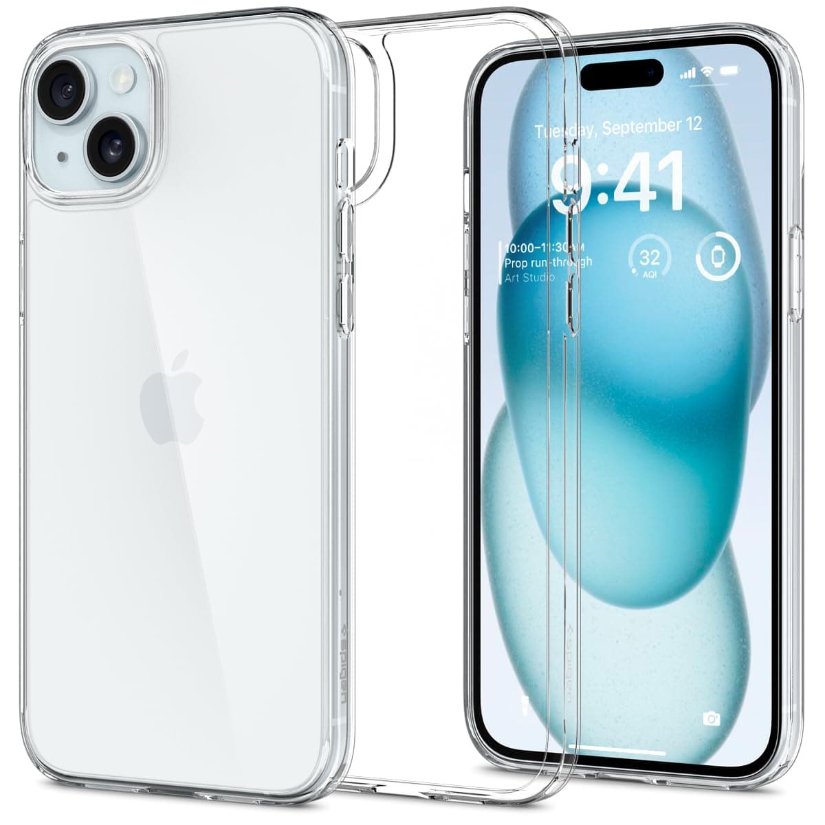 Калъф за Apple iPhone 15 Plus, хибриден (термополиуретан и поликарбонат), Spigen AirSkin Hybrid (ACS06645), удароустойчив, прозрачен