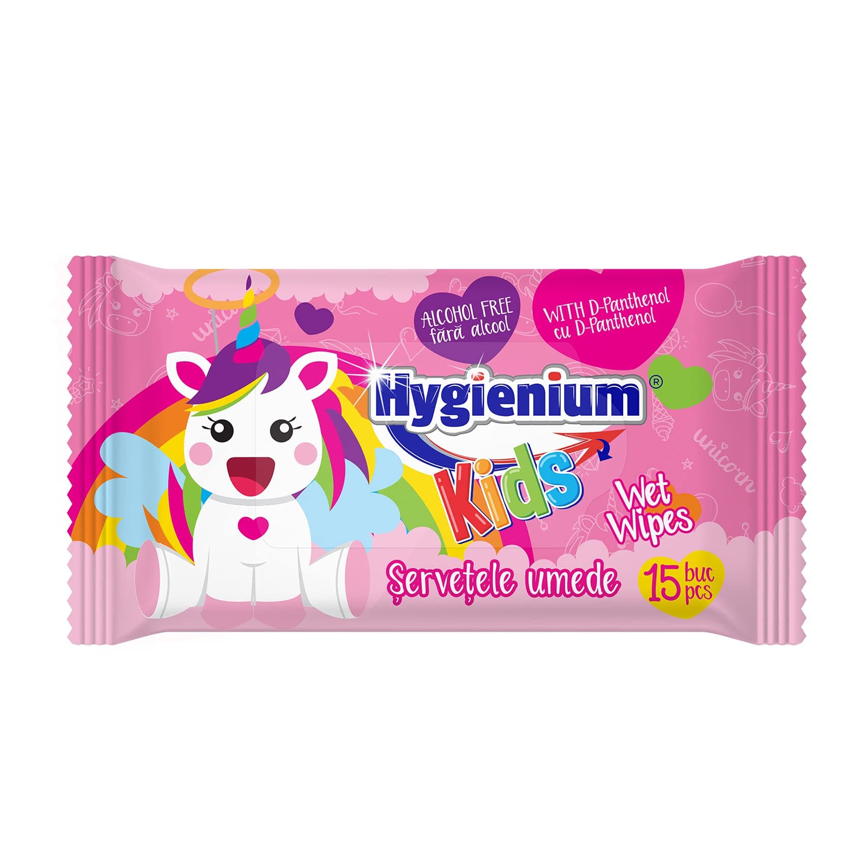 Мокри кърпи Hygienium Unicorn Pink 15 бр.