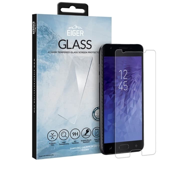 Протектор от закалено стъкло /Tempered Glass/ Eiger за Samsung Galaxy J4 (2018), прозрачен