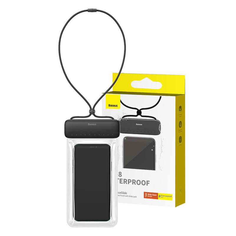 Калъф Baseus Waterproof Case AquaGlide, универсален, водоустойчив, за телефони до 7.2" (18.28 cm), прозрачен