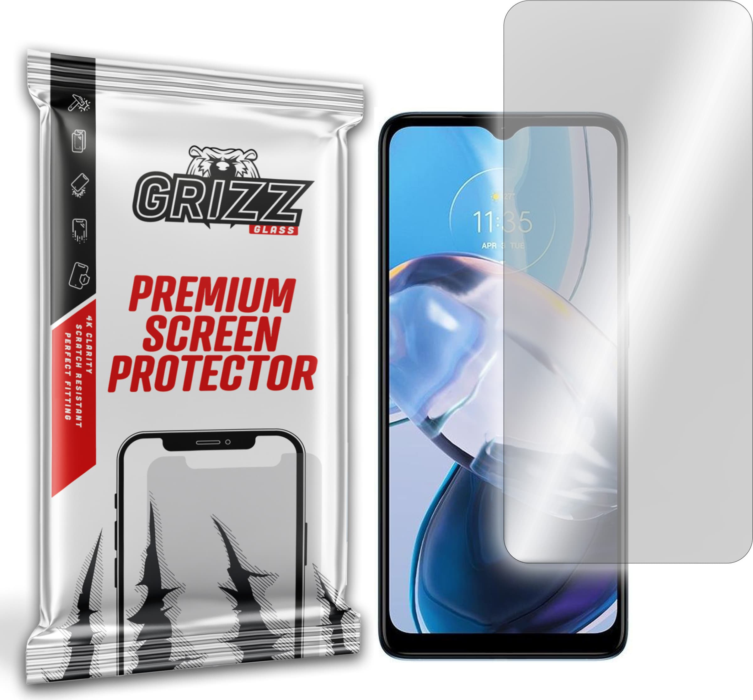 Хибридно защитно покритие за дисплея на Motorola Moto E22 - GrizzGlass HybridGlass Screen Protector (прозрачно)