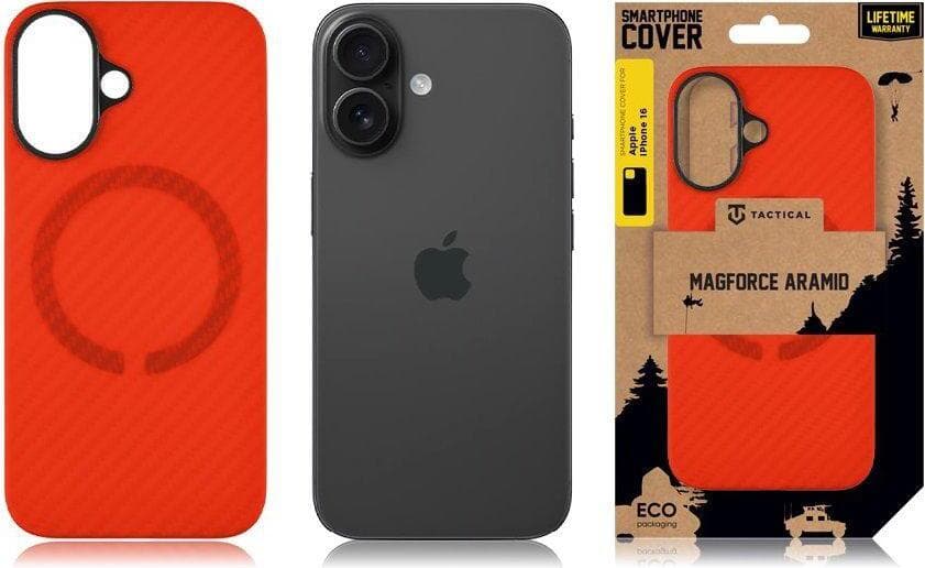 Калъф за Apple iPhone 16, кевларен, Tactical MagForce Aramid Bloody Mary Limited Edition Case, удароустойчив, червен