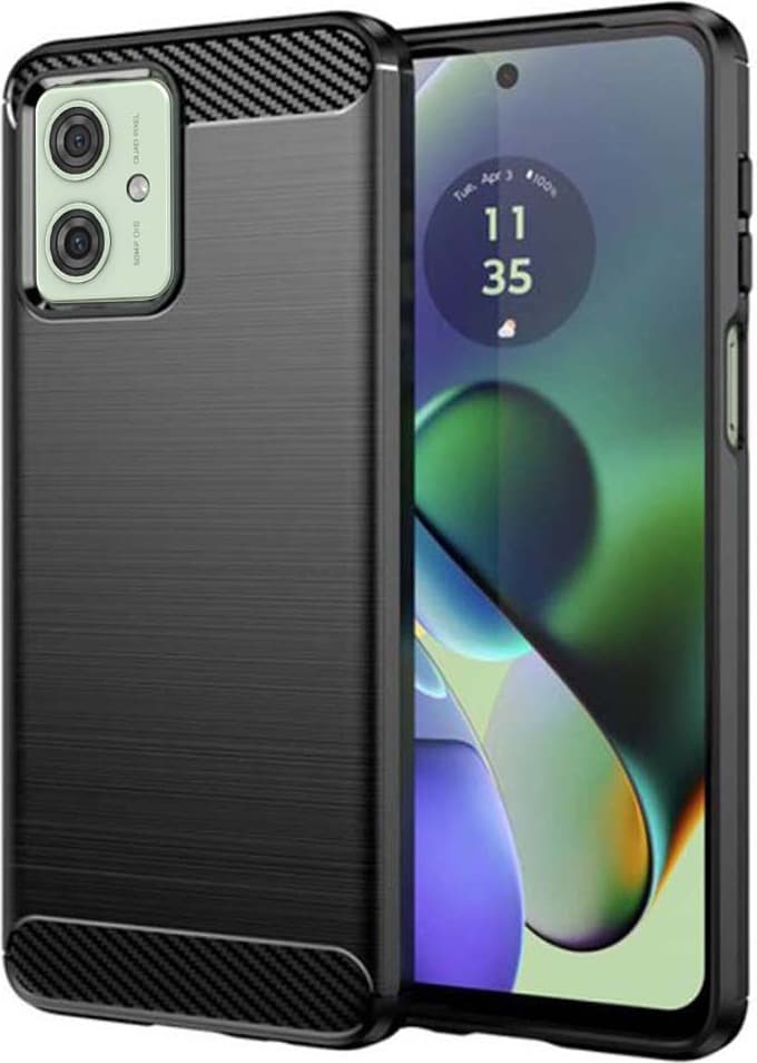 Тънък силиконов (TPU) калъф за Motorola Moto G54, Moto G54 Power Edition, Moto G64 (черен) - Techsuit Carbon Silicone Case