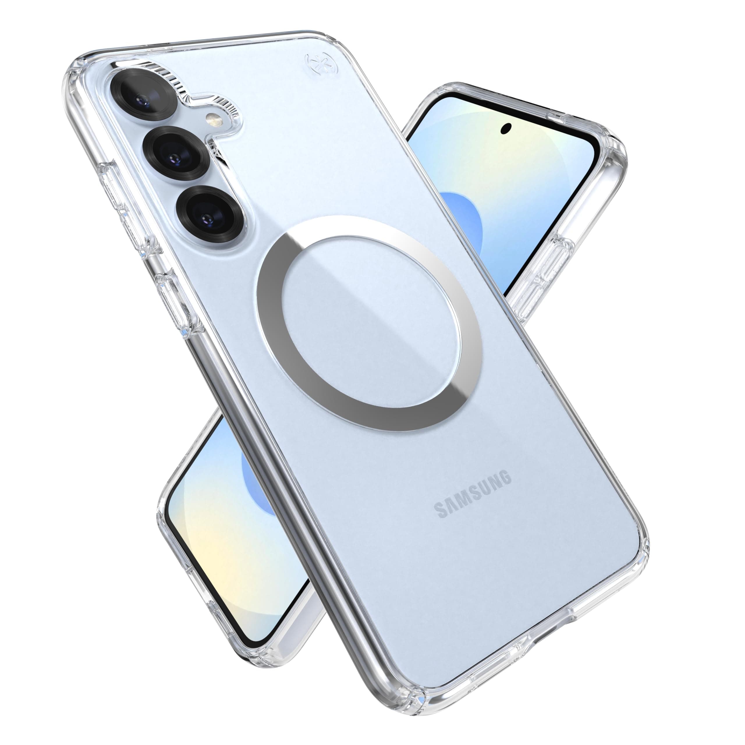 Калъф за Samsung Galaxy S25+, поликарбонатов, Speck Presidio Perfect-Clear, антимикробно покритие, удароустойчив, MagSafe, прозрачен