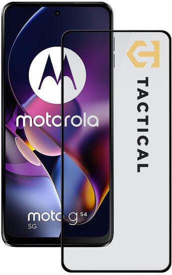 Стъклено защитно покритие за целия дисплей на Motorola Moto G54 5G - Tactical Glass Shield 5D (черен-прозрачен)