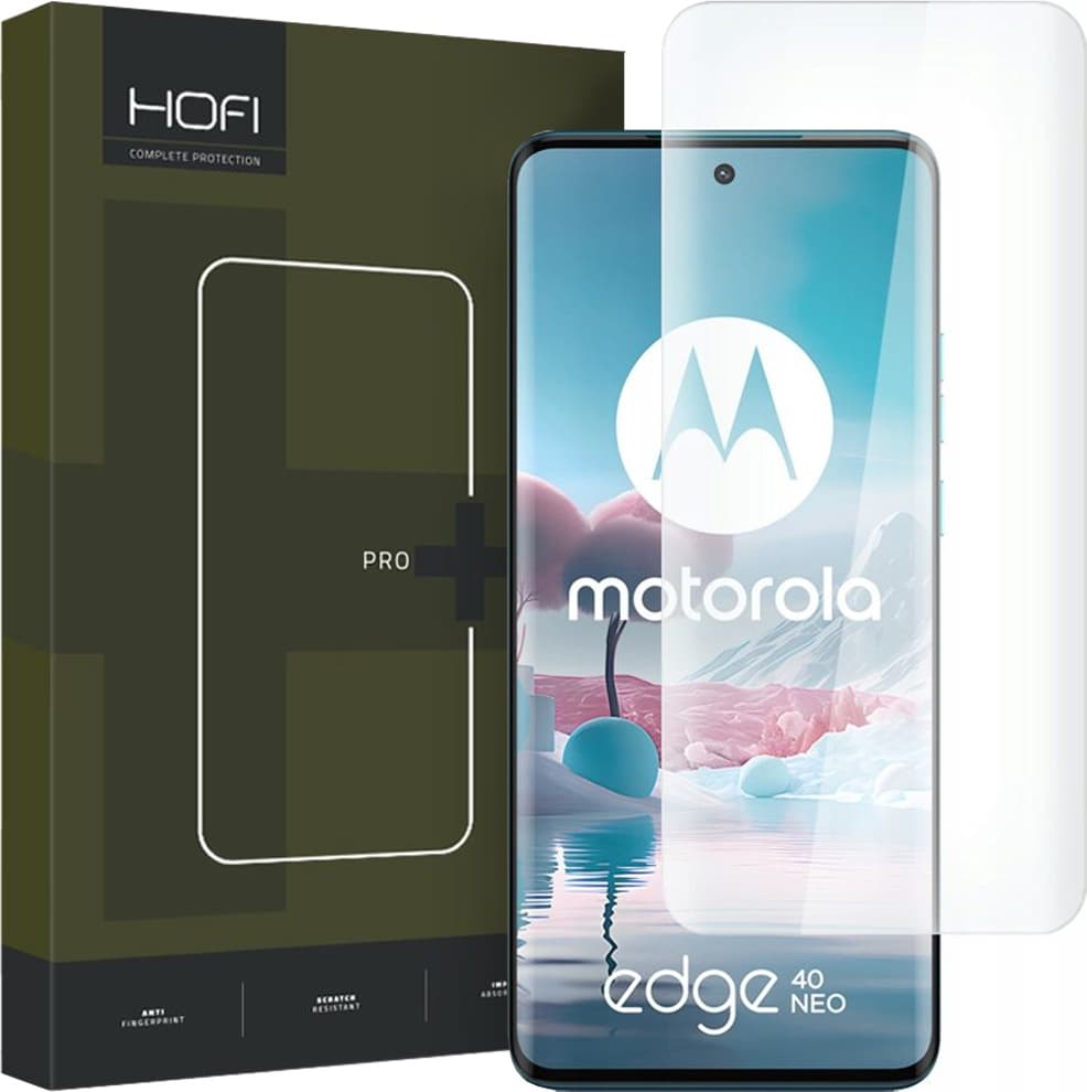 Стъклено защитно покритие с течно лепило и UV лампа за дисплея на Motorola Edge 40 Neo - Hofi UV Glass Pro Plus Tempered Glass (прозрачен)