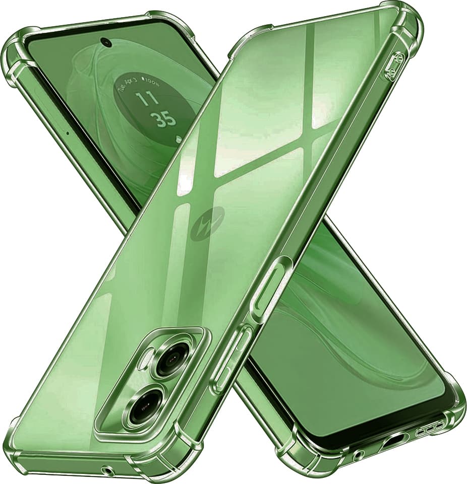 Удароустойчив силиконов (TPU) калъф за Motorola Moto G35 (прозрачен) - Techsuit Shockproof Clear Silicone Case