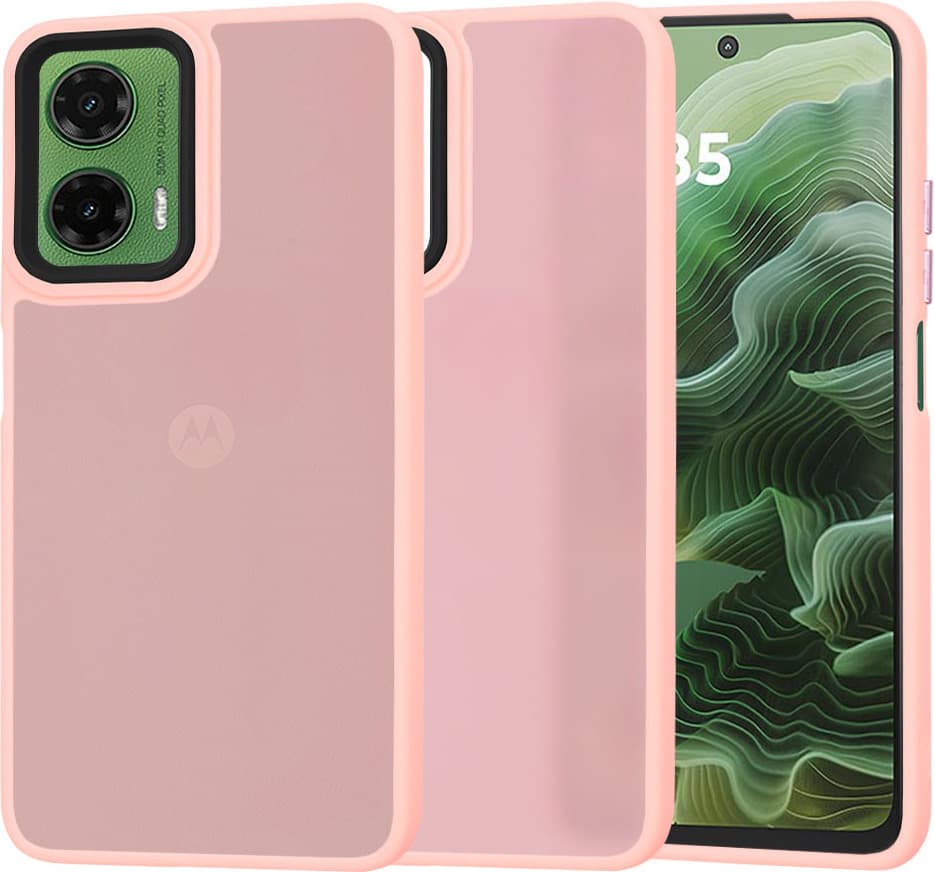 Хибриден удароустойчив кейс за Motorola Moto G35 - Techsuit HaloFrost Hybrid Case (розов)