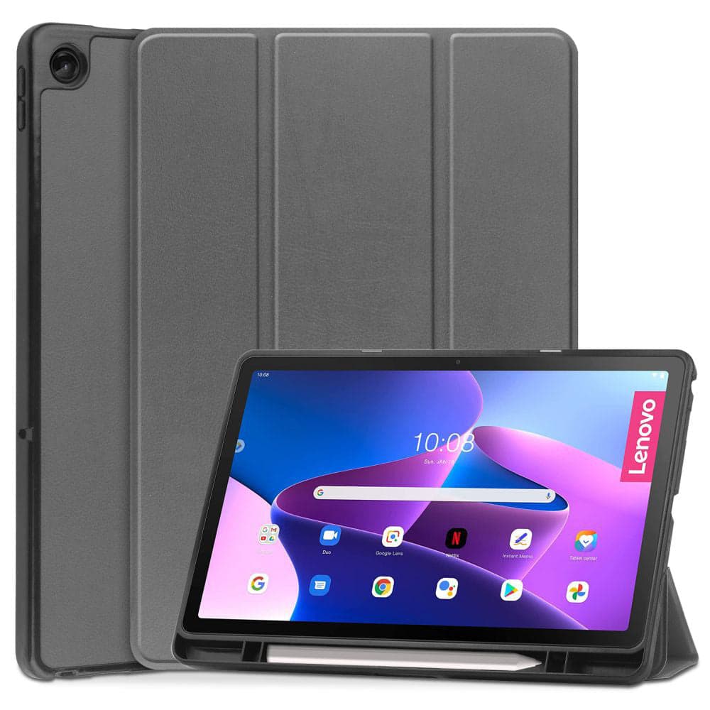 Кожен кейс и поставка за Lenovo Tab M10 Plus 10.6 3rd Gen (2022) (сив) - Tech-Protect SC Pen Hybrid Case