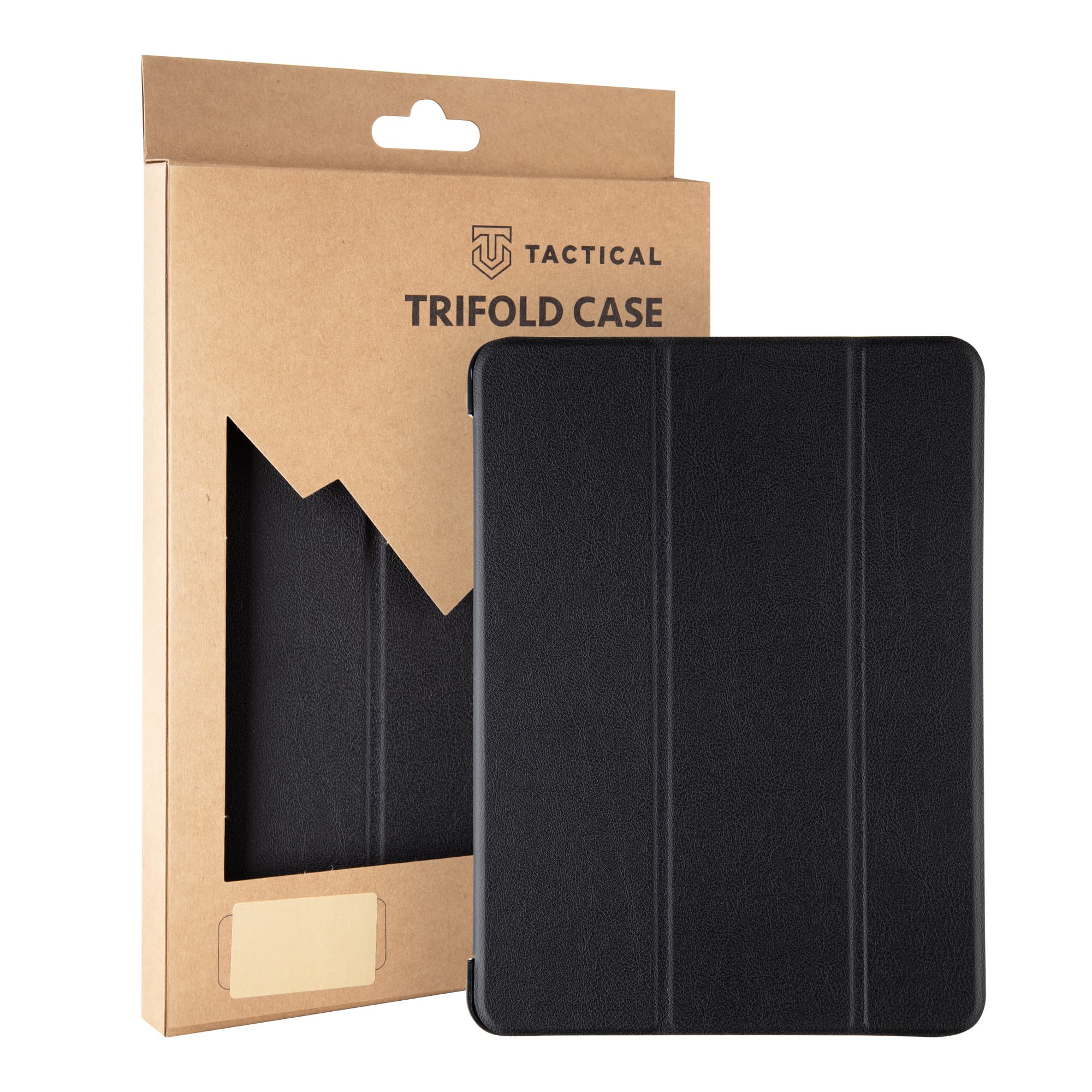 Калъф от изкуствена кожа и поставка за Lenovo Tab M10 Plus (2020) - Tactical Book Tri Fold Case (черен)