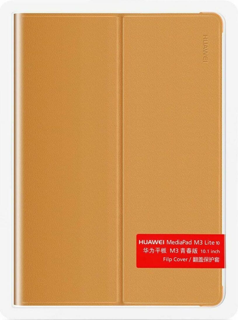 Оригинален кожен калъф за Huawei MediaPad M3 Lite 10 - Huawei Flip Cover (кафяв)