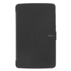 Оригинален кожен калъф, тип портфейл за LG G Pad 7 - LG Quick Flip Case CCF-420 (черен)