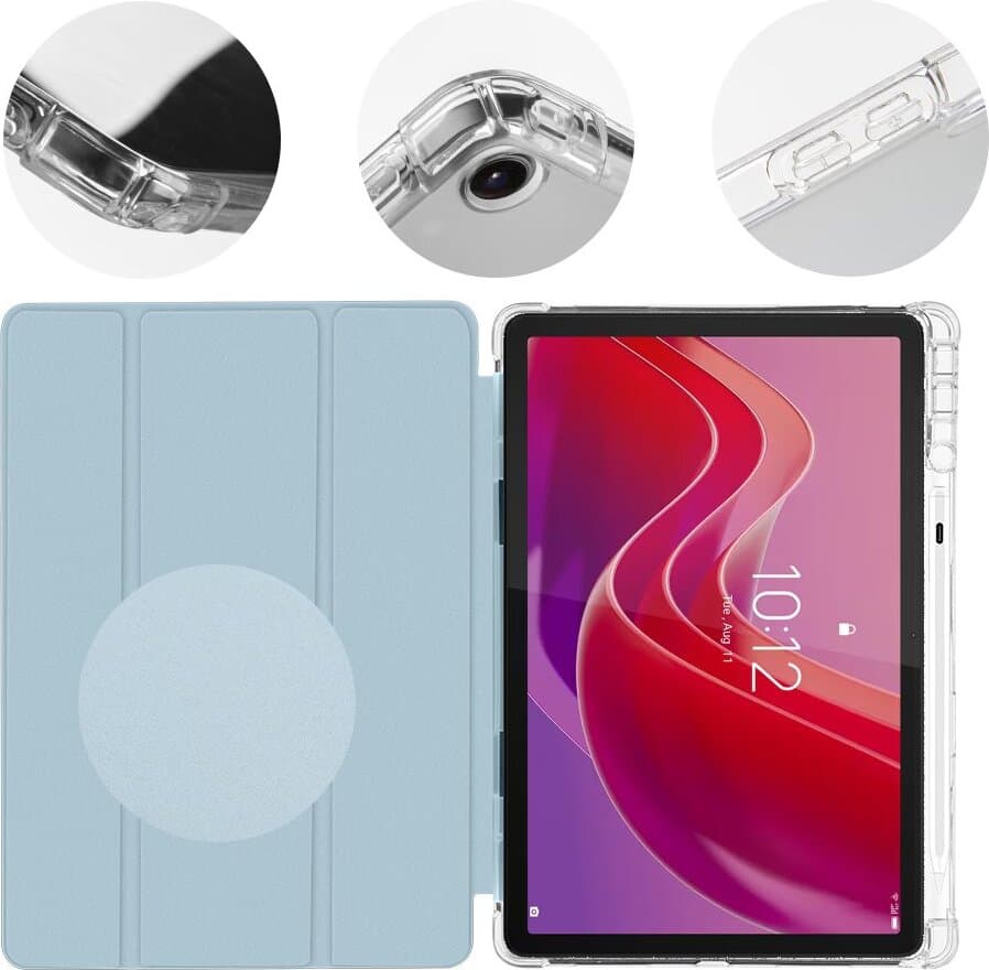 Термополиуретанов (TPU) кейс и поставка за Lenovo Tab M11, Tab M11 LTE (светлосин-прозрачен) - OBALME MistyTab Case