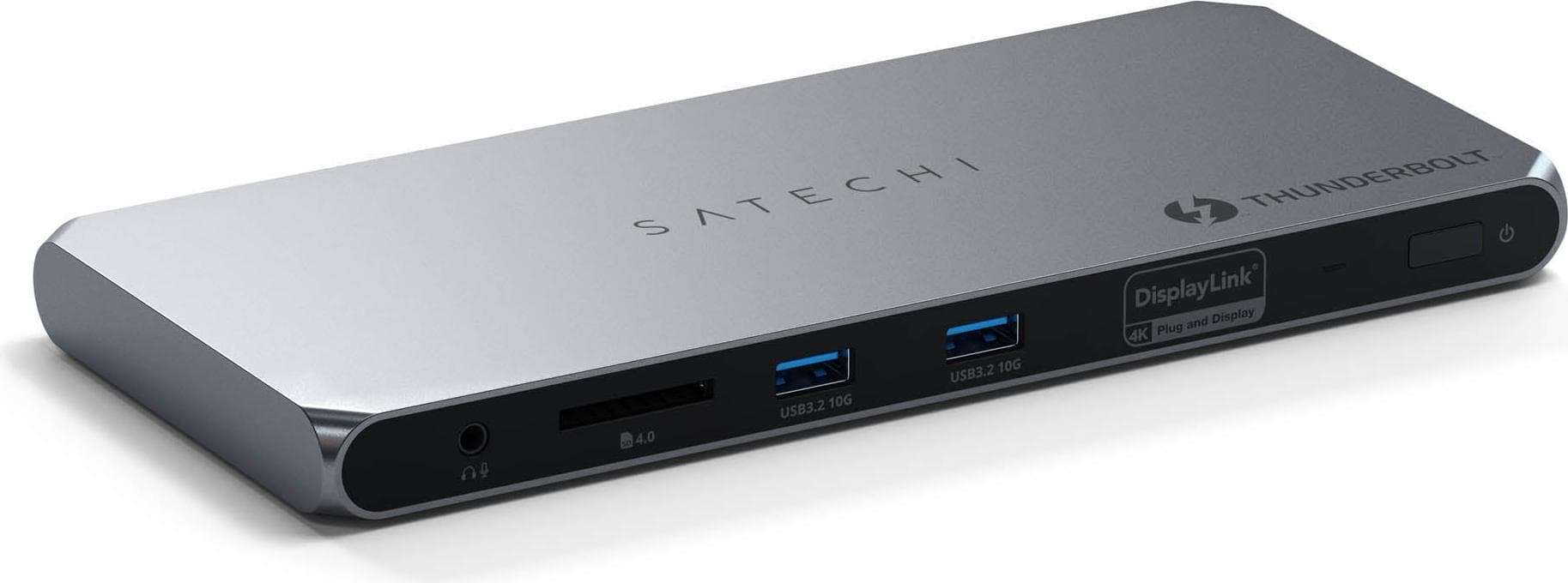 Докинг станция Satechi ST-DT4MDM-EU, от Thunderbolt 4 към 3x USB-C (Thunderbolt 4), 2x USB-A, 2x HDMI, 1x AUX, 1x RJ45, 1x SD четец, сива