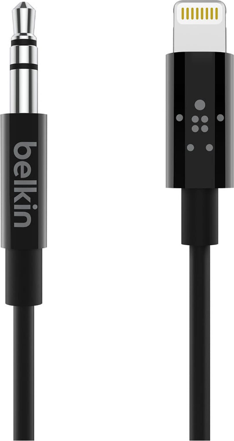 Сертифициран аудио кабел от Lightning към 3.5 мм. (1.8м) - Belkin Lightning to 3.5mm Cable (черен)
