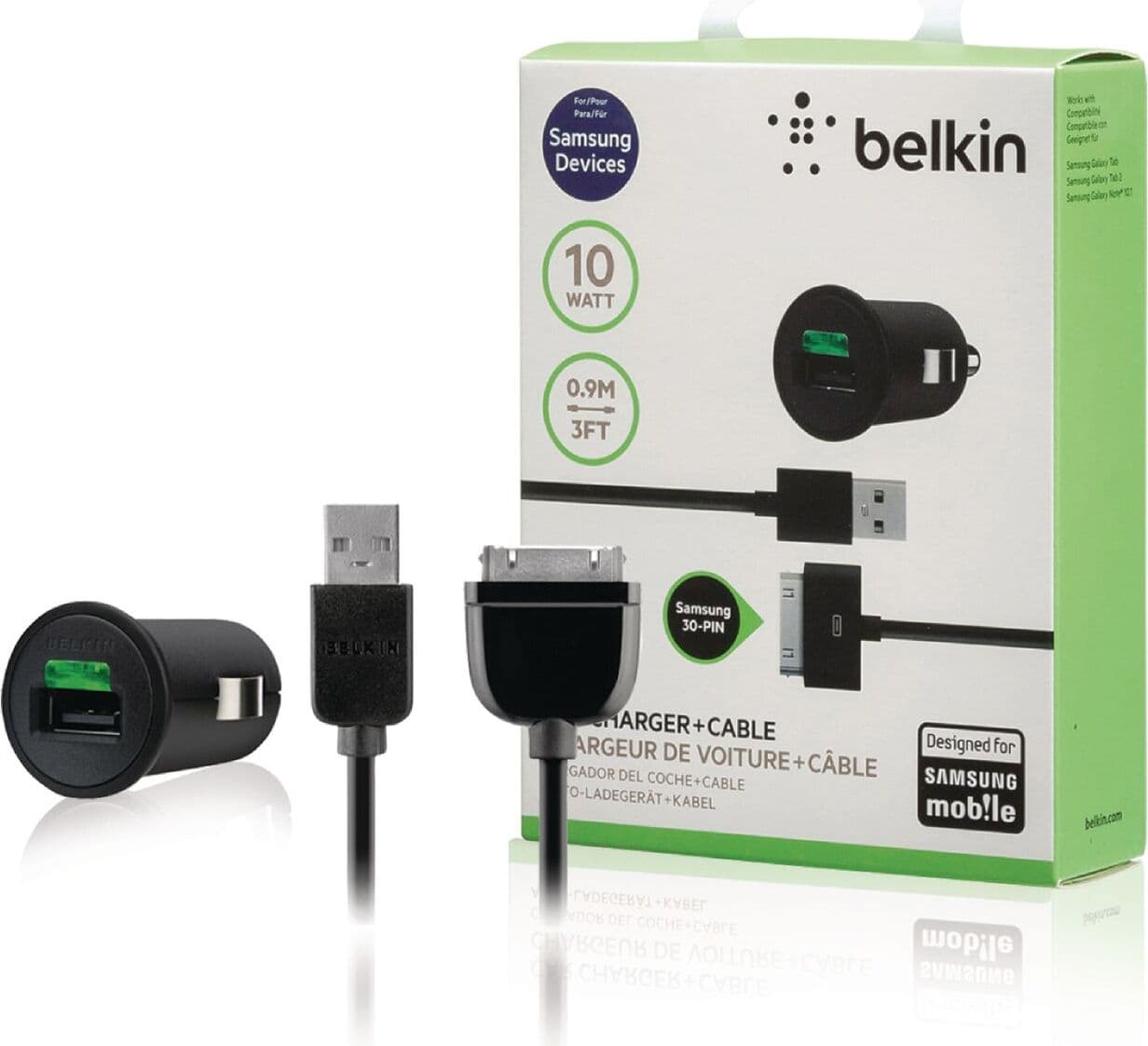 Зарядно за кола + USB кабел за Samsung Galaxy Tab - Belkin Car USB