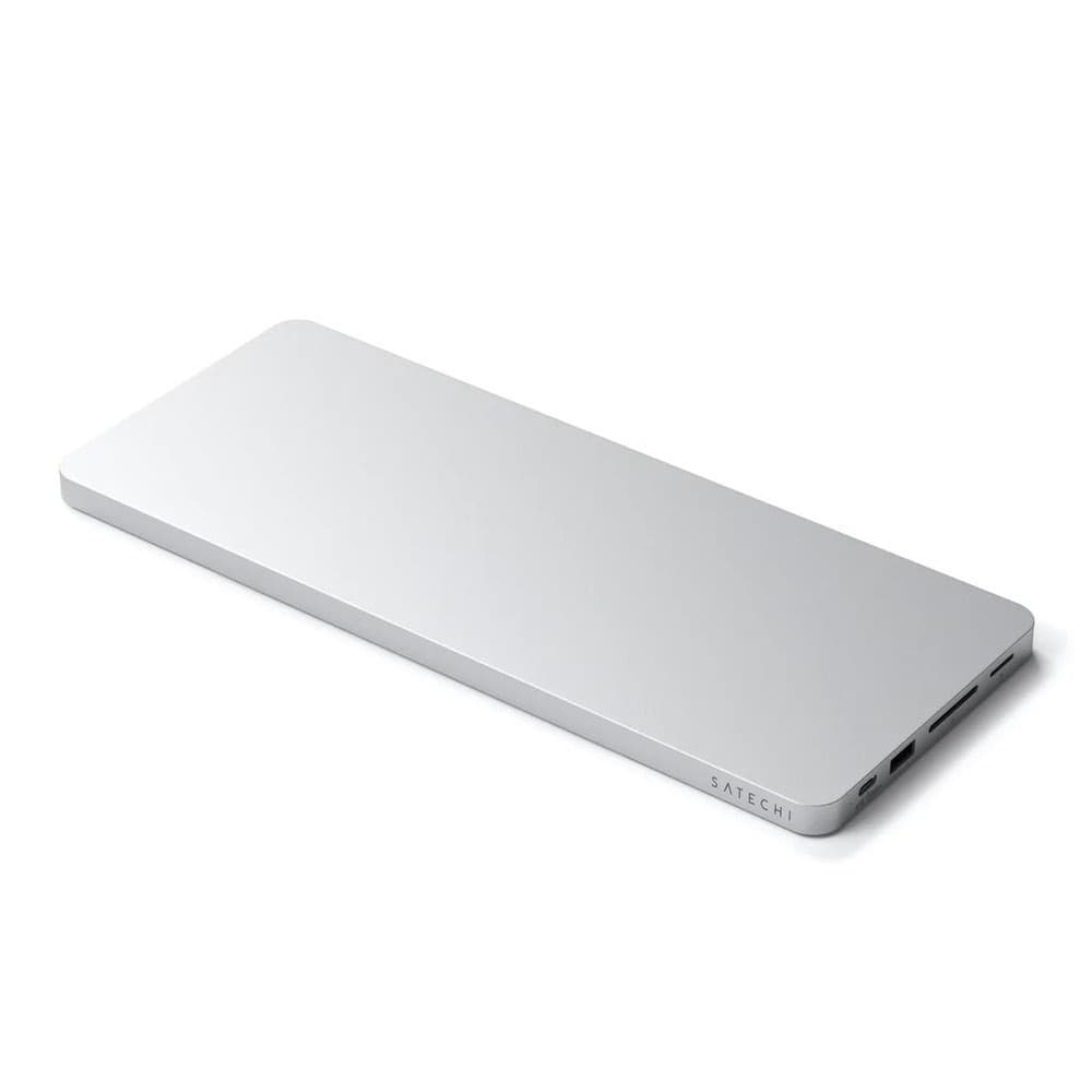Докинг станция Satechi ST-UCISDS, от USB-C към 2x USB-C, 3x USB-A, 1x SD четец, 1x MicroSD четец, 1x M.2 слот, сива