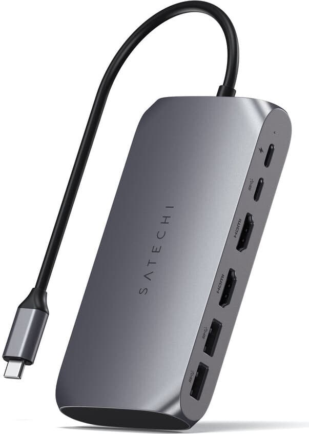 Докинг станция Satechi ST-UCM1HM, от USB-C към 1x USB-C(PD), 1x USB-C, 2x USB-A, 2x HDMI, сива