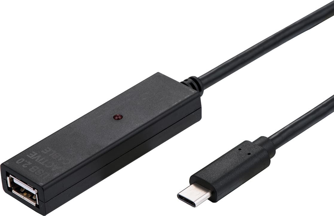 Кабел Roline Value 12.99.1114, от USB C(м) към USB A(ж), 20m, черен