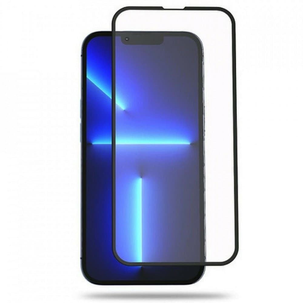 Протектор от закалено стъкло /Tempered Glass/ за Apple iPhone 13 Pro Max, Premium Full Glue 5D, черен