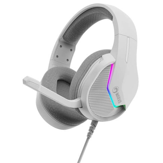 Слушалки Marvo H8618, микрофон, 50mm драйвери, USB, RGB подсветка, гейминг, бели