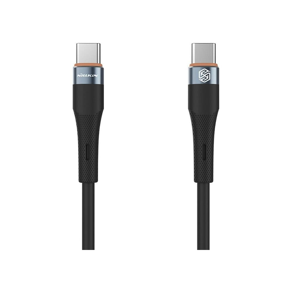 Кабел Nillkin Flowspeed Silicon, от USB C(м) към USB C(м), 1m, 60W, черен