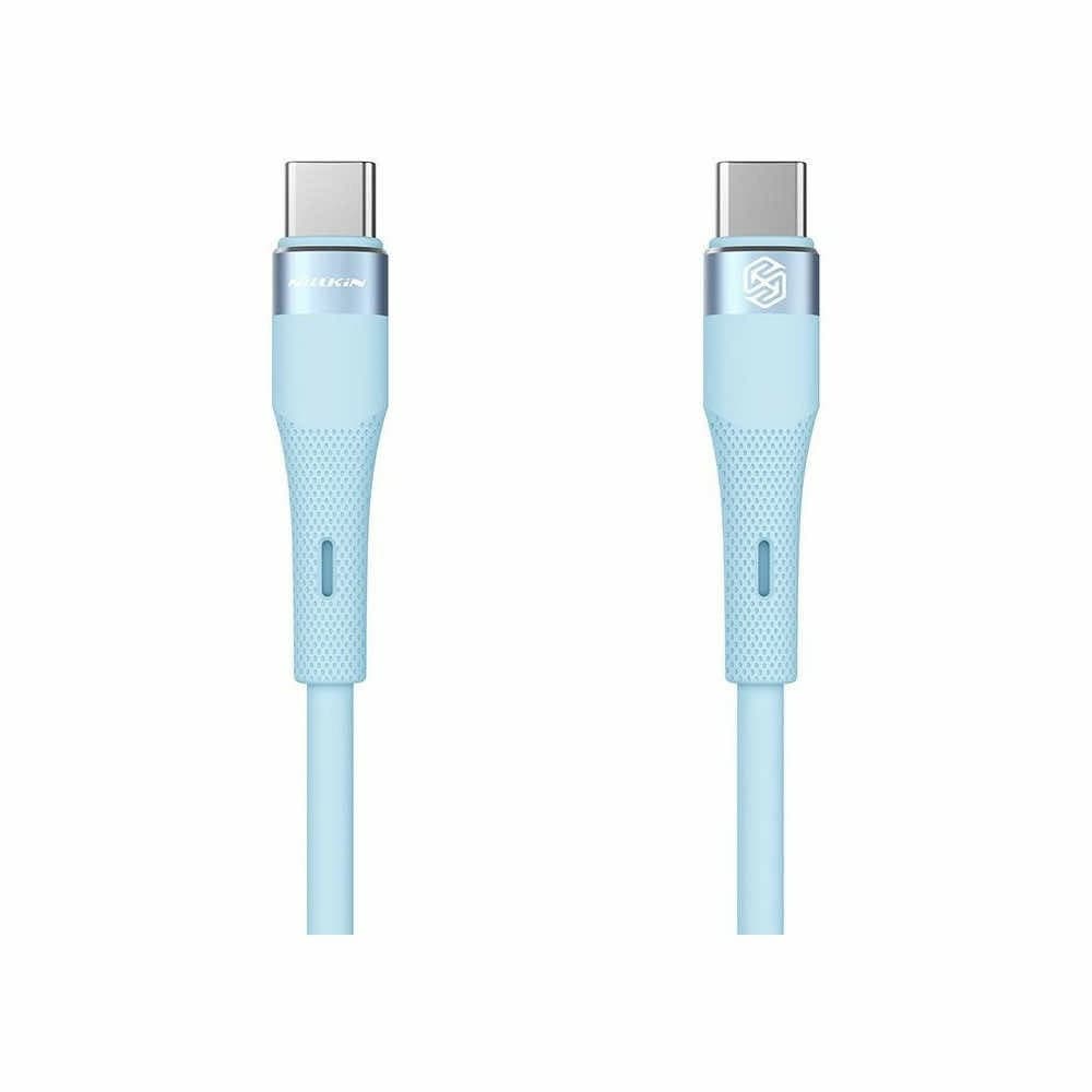 Кабел Nillkin Flowspeed Silicon, от USB C(м) към USB C(м), 1m, 60W, син