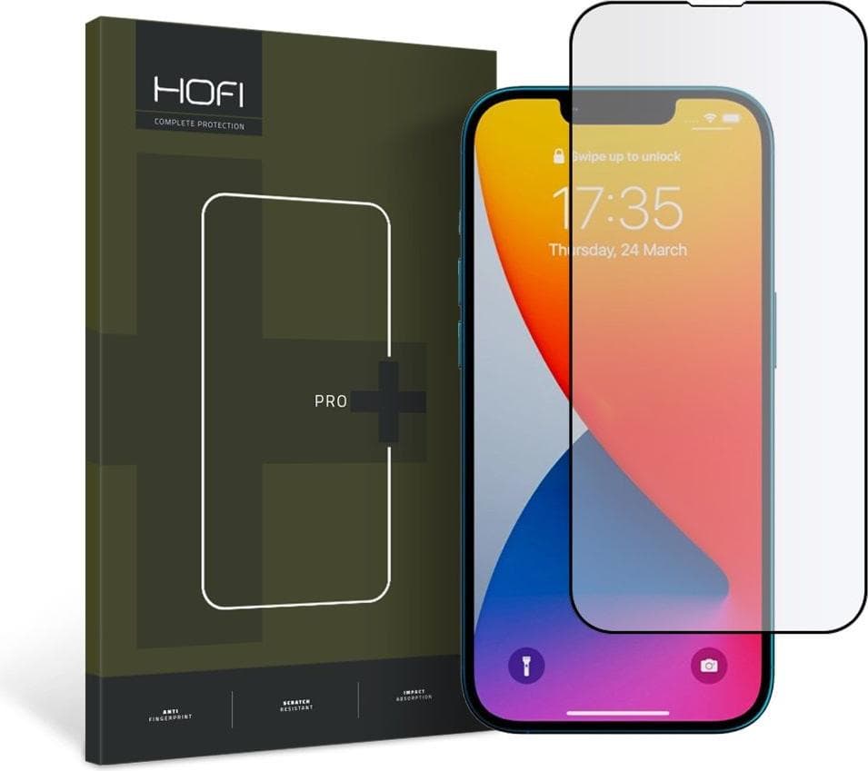 Протектор от закалено стъкло /Tempered Glass/ за Apple iPhone 14 Plus/13 Pro Max, Hofi Glass Pro Plus Tempered Glass 2.5D, черен/прозрачен