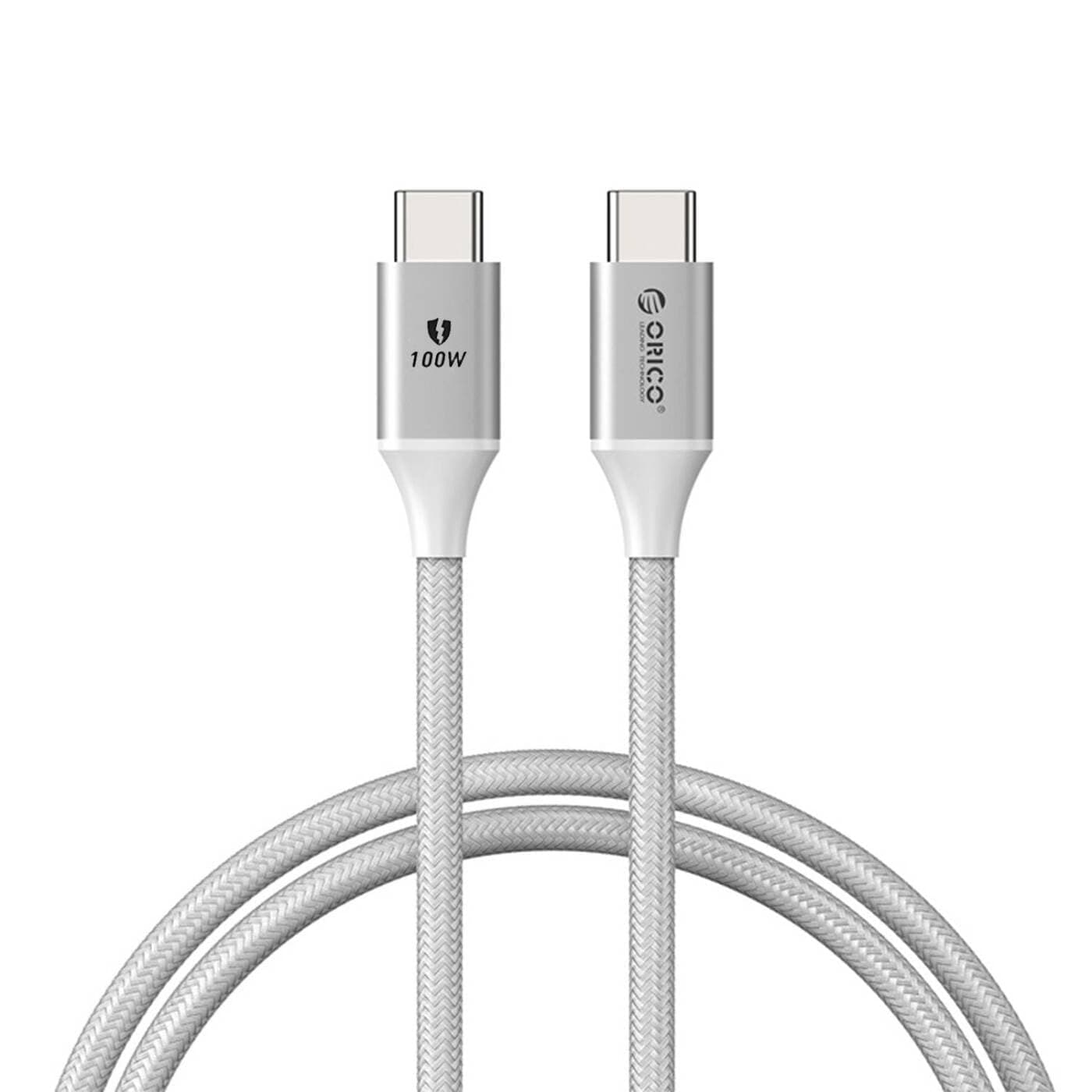 Кабел Orico CDX-100CC-WH, от USB C(м) към USB C(м), 1m, бял