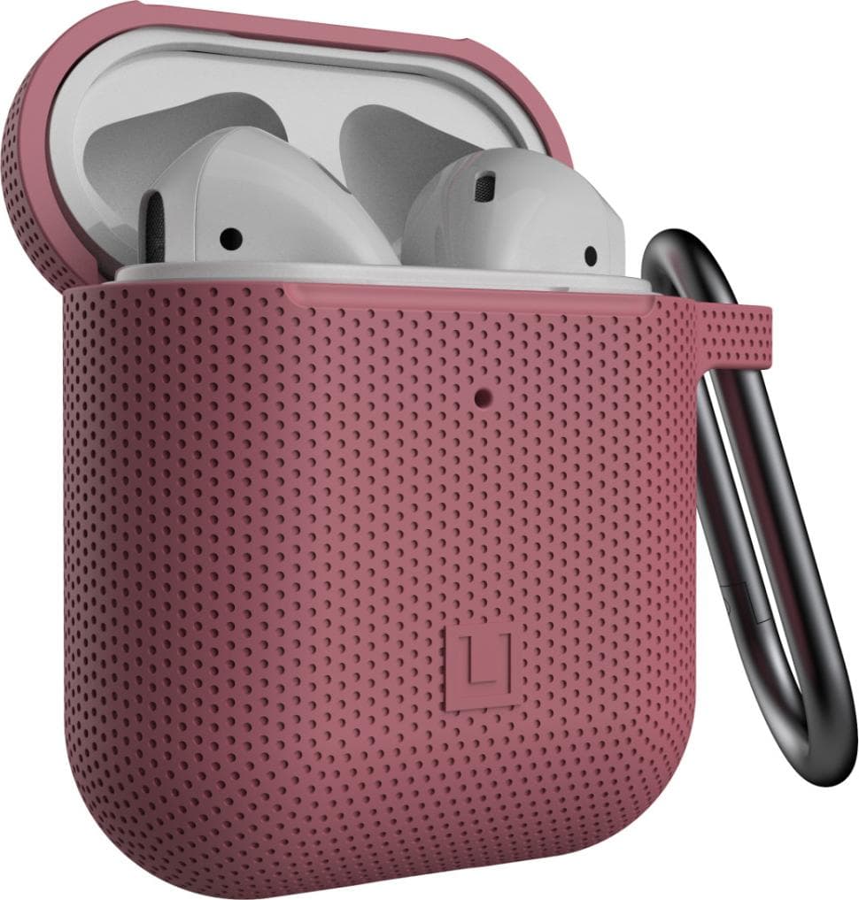 Удароустойчив силиконов калъф с карабинер за Apple Airpods и Apple Airpods 2 - Urban Armor Gear Soft Touch U Silicone Case (розов)