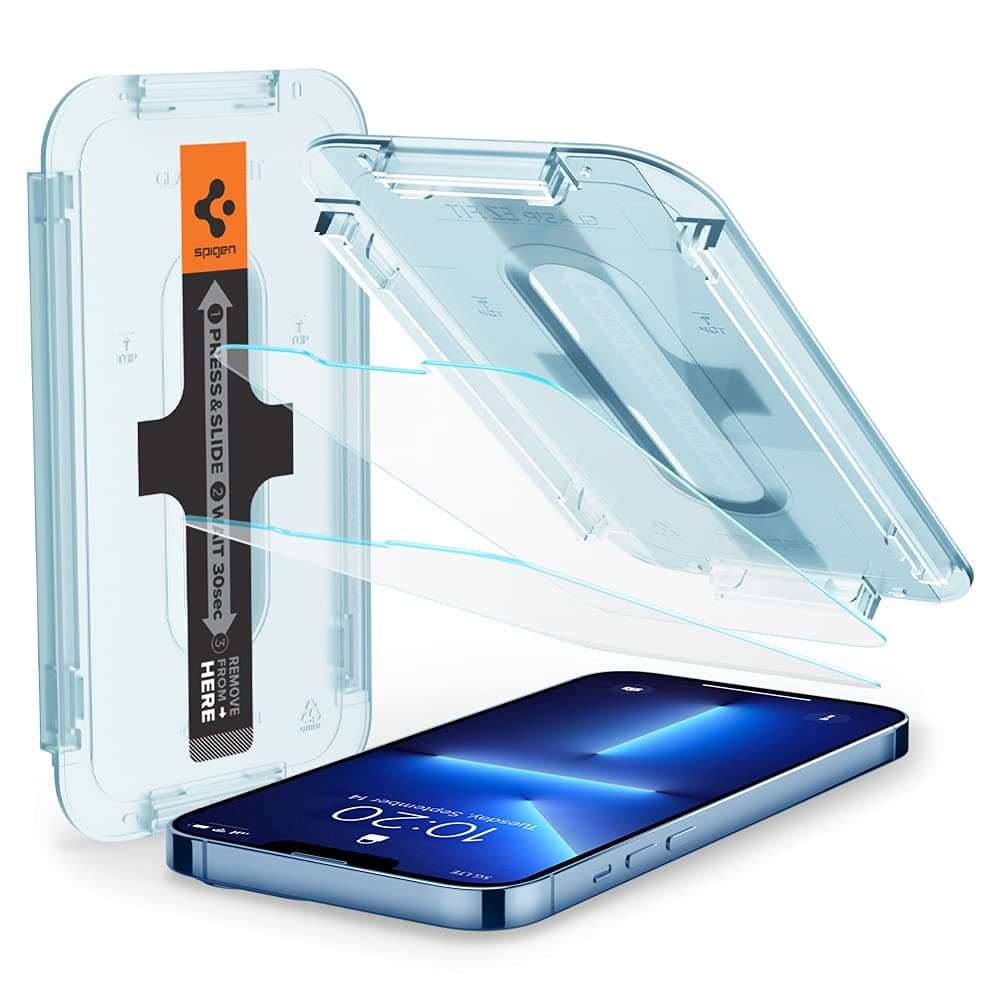 Протектор от закалено стъкло /Tempered Glass/ за Apple iPhone 14 Plus/13 Pro Max, Spigen Glas.tR EZ Fit Tempered Glass, 2 броя