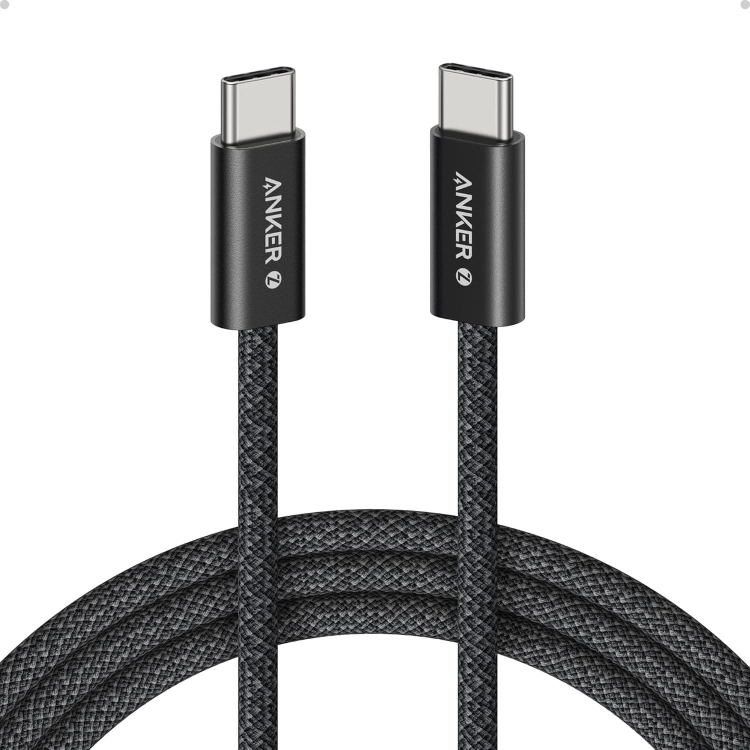 Кабел Anker A8060H11, от USB C(м) към USB C(м), 1m, 240W, черен