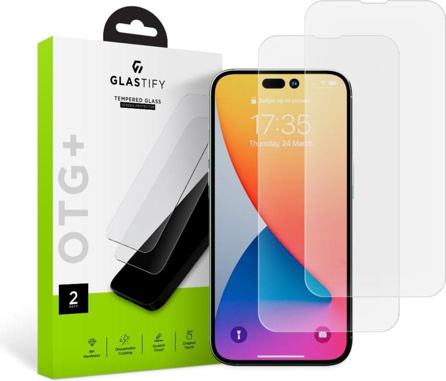 Протектор от закалено стъкло /Tempered Glass/ Glastify OTG Plus 2.5D Tempered Glass, 2 броя, за Apple iPhone 14 Pro Max