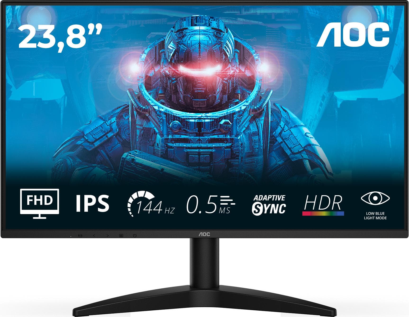 AOC 24B36X, 23.8" IPS WLED, 1920x1080@144Hz, 4ms GtG, 0.5ms MPRT, 300cd m/2, 1500:1, DCR 20M:1, Adaptive Sync, FlickerFree, Low Blue Light, Tilt, HDMI, DP