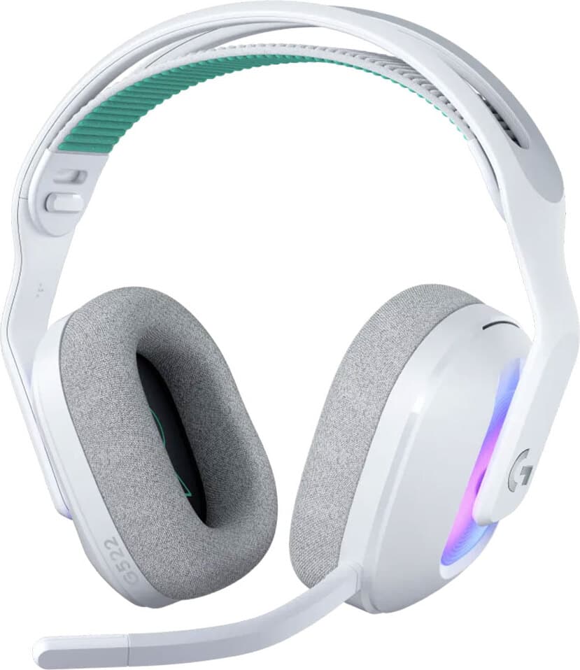 Слушалки Logitech G522 Lightspeed, безжични/жични, Bluetooth, USB, микрофон, 40mm PRO-G говорители, подсветка, гейминг, бели