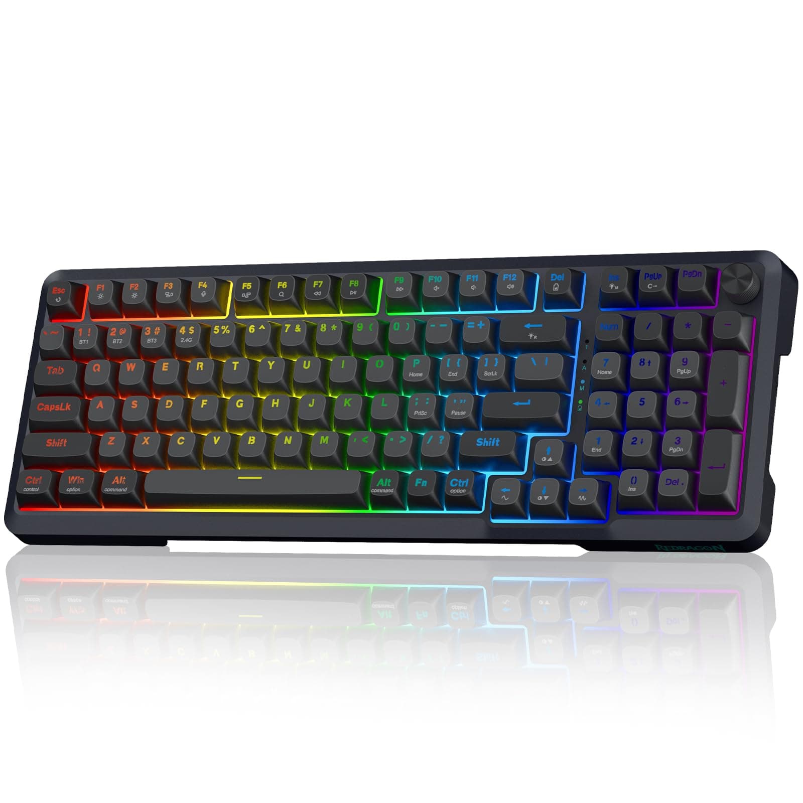 Клавиатура Redragon Bragi Pro, безжична/жична, механична, Redragon Grey суичове, гейминг, RGB подсветка, сива, Bluetooth, USB, USB-C