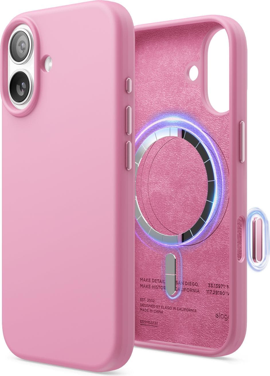 Силиконов (TPU) калъф с MagSafe за iPhone 17 - Elago Magnetic Soft Silicone Case (розов)