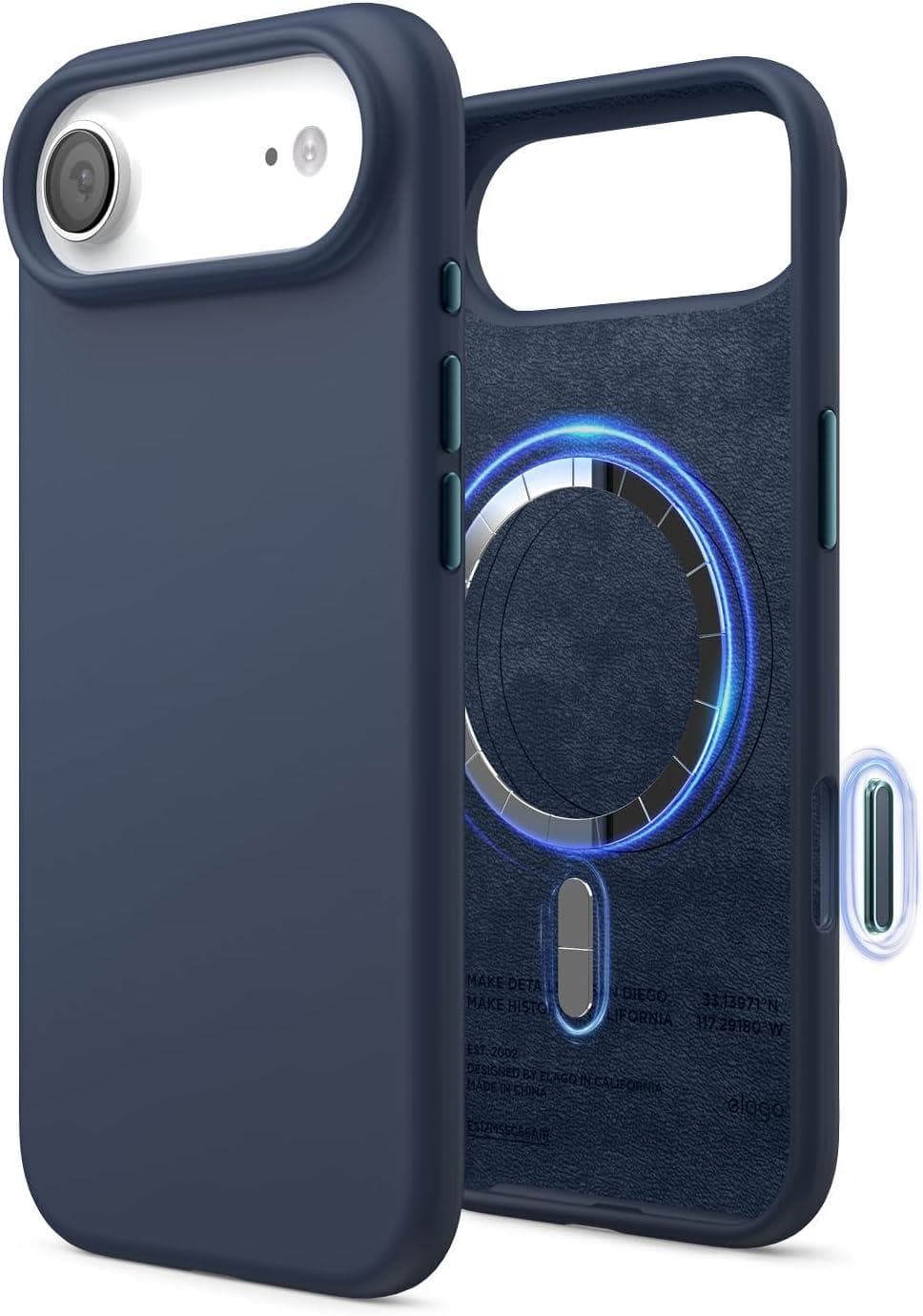 Силиконов (TPU) калъф с MagSafe за iPhone 17 Air - Elago Magnetic Soft Silicone Case (тъмносин)