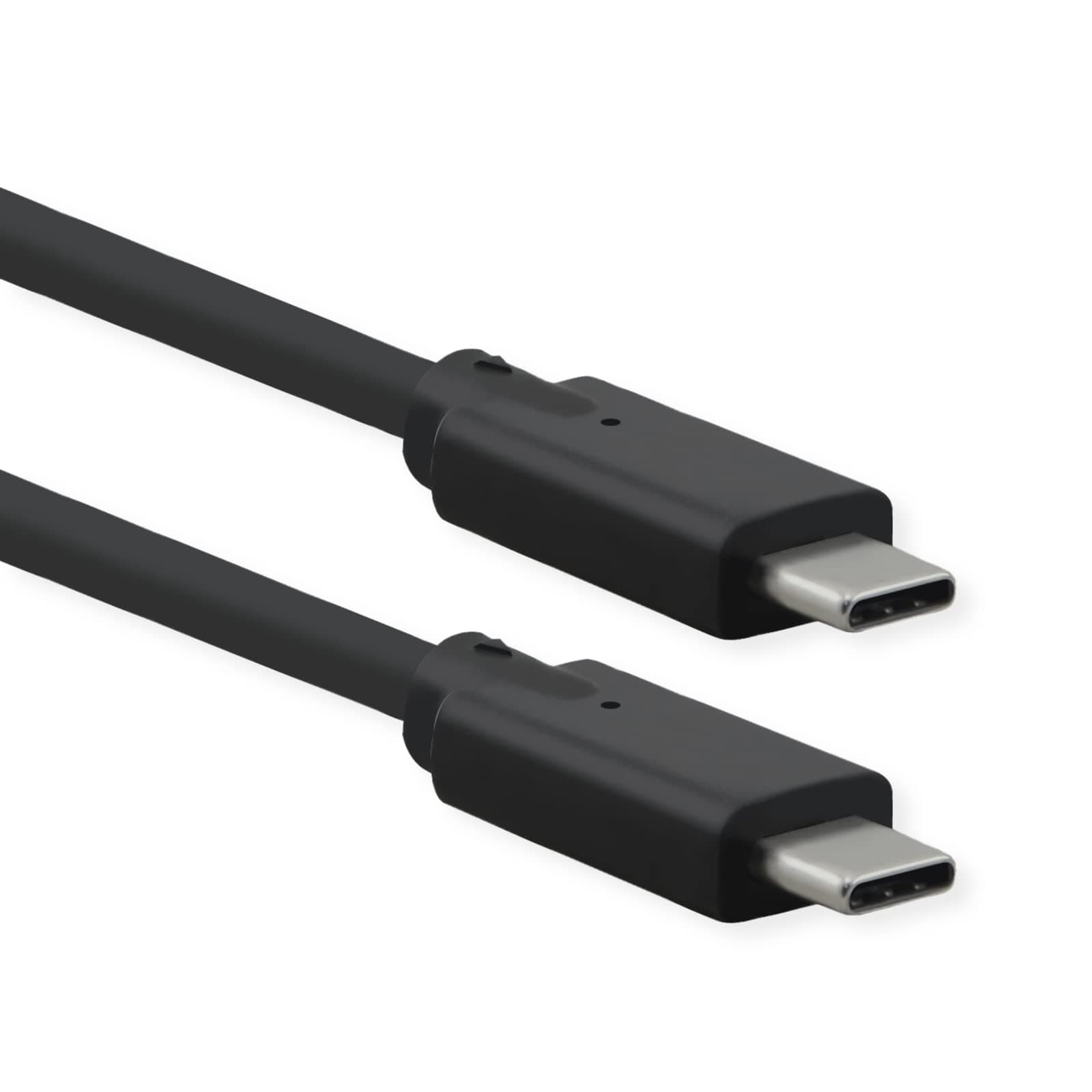 Кабел Roline 11.02.9072, от USB-C(м) към USB-C(м), 1.5m, черен