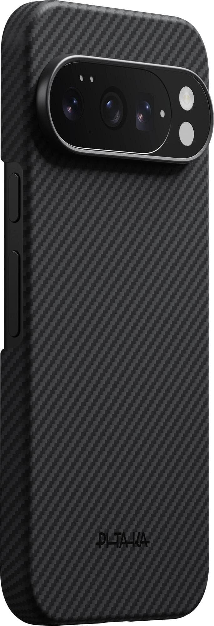 Кевларен кейс с MagSafe за Google Pixel 10, Pixel 10 Pro (черен-сив) - Pitaka 600D Aramid Fiber MagSafe Case