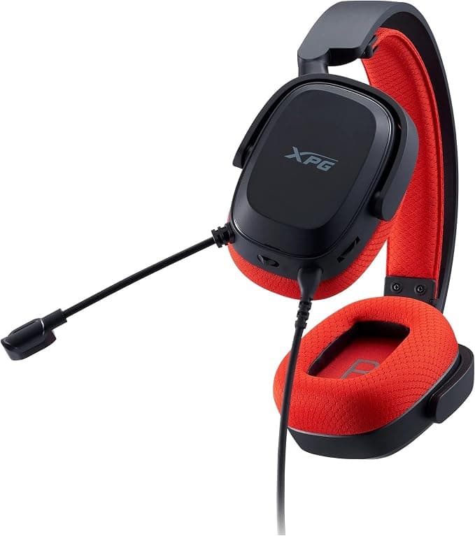 Слушалки A-Data XPG PRECOG, микрофон, виртуален 7.1 съраунд, ENC, подсветка, 3.5 mm jack, черни