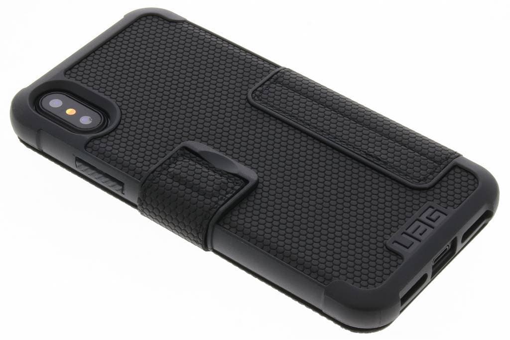 Удароустойчив хибриден кейс тип портфейл за iPhone XS, iPhone X - Urban Armor Gear Metropolis (черен)