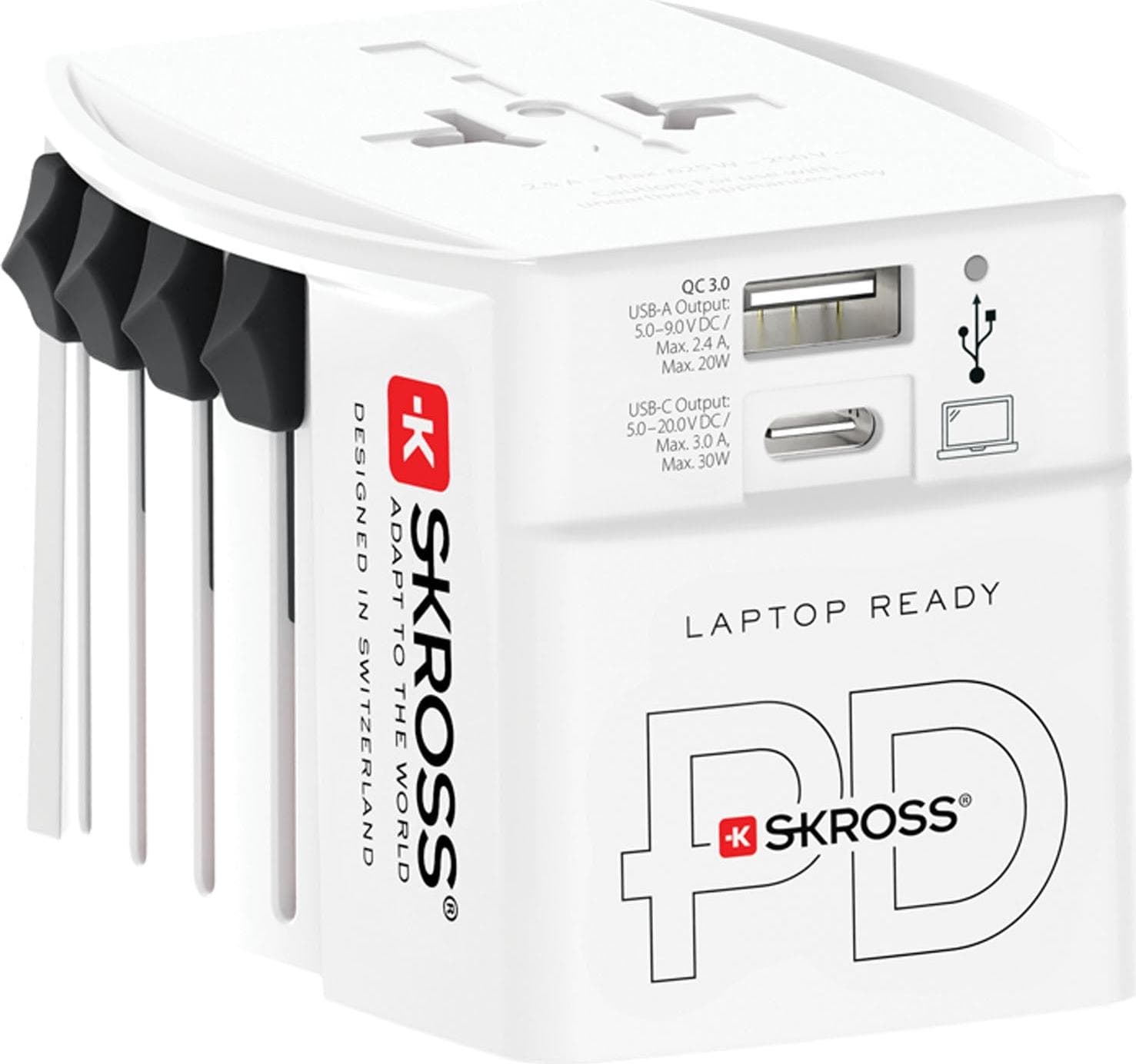 Skross универсален адаптер 220V, 30W, бял