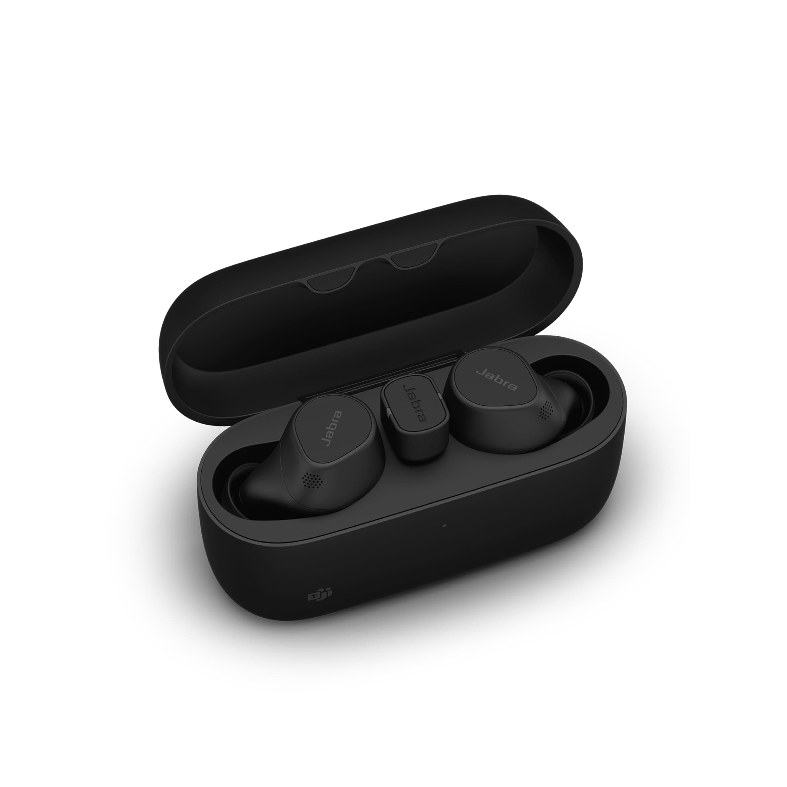 Слушалки Jabra Evolve2 Buds (20797-999-899), Bluetooth, 6 MEMS микрофона, 6mm мембрани, ANC, IP57 водоустойчивост, до 10 часа живот на батерията, USB-C адаптер, сертифицирани за Microsoft Teams, черни